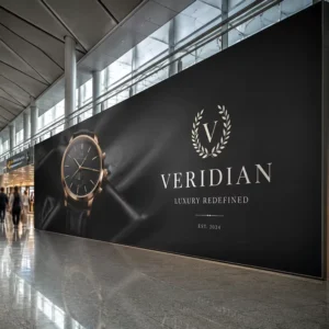 High-Contrast Vivid Color Mesh Fabric Banner for Night Events