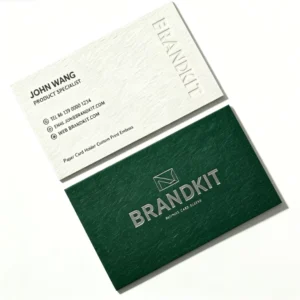High Definition Custom Print Offset Printed Thick Textured Cardboard Silver Foil Name Business Card for Office Business