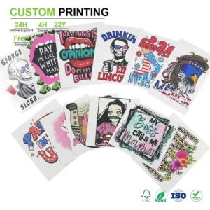 High Definition Custom UV DTF Transfer Waterproof 3D Raised Varnish Glass Cup Wraps