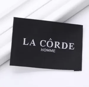 High Density Custom Woven Labels, Brand Logo, Sew-On, Soft Touch, Skin-Friendly, Side Fold