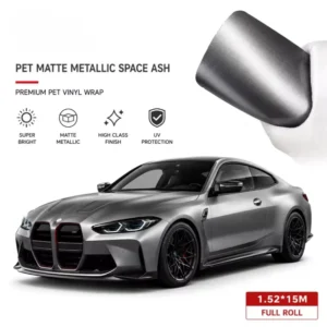 High Matte Metallic Space Ash Vinyl PET Car Wrap Matte Car Stickers Covering Film