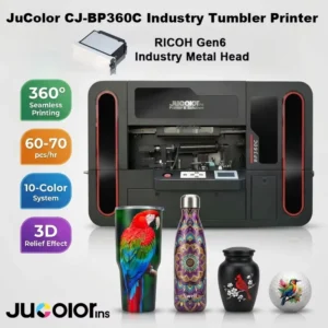 High-Precision Gen6 360 Seamless Cylinder UV Printer for Tapered Bottles and Tumblers, 25-90 PCS/Hour