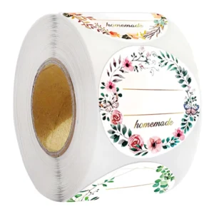 High Quality 2inch 500pcs Circular Flower Design Stickers DIY Handwritten Gift Pack Self Adhesive Stickers