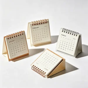 High Quality A5 Tent Calendar Art Paper Film Lamination Monthly Desk Calendar Printable With Custom Logo For Marketing