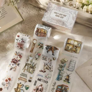 High Quality Character Scene Journal Tape Stickers Multi Design Decorative Pet Tape Sticker Rolls Set Decor