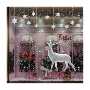 High Quality Christmas Window Cling Static Decals New Design Decorative Stickers for Restaurant and Supermarket Walls