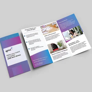High Quality Custom Flyer Printing Service Glossy Folded Leaflet Printing