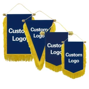 High Quality Custom Sports Club Hanging Fabric Banner Manufacturer Football Award Pennant Team Exchange Flag