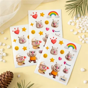 High Quality Custom Vinyl Private Printing Waterproof Labels Kiss Cut Decal PVC Sticker Sheet Promotional Stickers