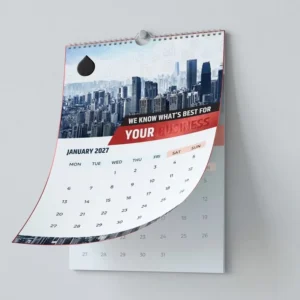 High Quality Customized Large Weekly Offer Pages Standard Gloss Cover Saddle Big Wall Calendar