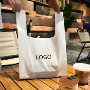 High Quality Transparent Biodegradable Supermarket Shopping Thank You T Shirt Bag Plastic PE Carry Custom Logo Offset Printing