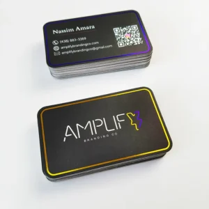 High quality Custom Business Cards the logo with Two Gold Hot Stamping with Matte Lamination for a Luxurious Feel Cards