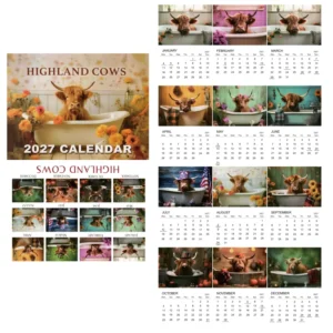 Highland Cow Scottish Highland Cattle Wall Calendar