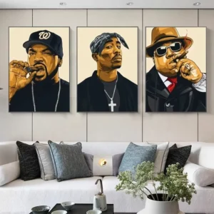 Hip Hop Singer Rapper 2Pac Portrait Canvas Art Poster