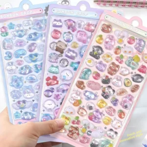 Hollow 3D Embossed Crystal Diamond Bubble Sticker