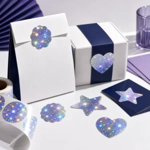Holographic Die-Cut Sticker Roll for Events and Retail Gifts