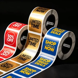 Holographic Eco-Friendly Scratch-Off Adhesive Stickers Custom Discount Labels for Food Packaging Gift Box Closure
