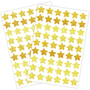 Holographic Eco Friendly Waterproof Gold Star Stickers for Kids’ Behavior Chart School Planner