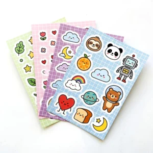 Holographic Glitter Cartoon Sticker Sheet Waterproof Custom Text & Pattern Journal Decor