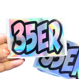 Holographic Iridescent Laser Rainbow Vinyl Die-Cut Stickers for Business Logos and Cosmetic Jars