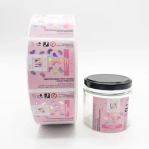 Holographic Matte Silver PET Hologram Candy Labels for Jars and Bottles
