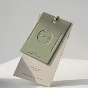 Holographic Paper Garment Hang Tags with Embossed Matte Finish and Gold Stamp for Clothing and Socks