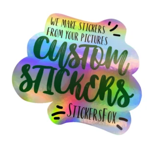 Holographic Scratch Customizable Adhesive Stickers Oil Proof Durable Vinyl Eco-Friendly Recyclable