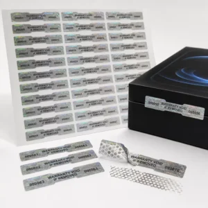Holographic Tamper-Evident Security Labels, Warranty Void if Removed, Serial Number Tamper-Proof Seals for Boxes and Electronics