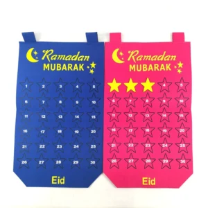 Home Wall Decorations Eid Hanging Numbered Countdown Timetable Calendars Felt Ramadan Advent Calendar