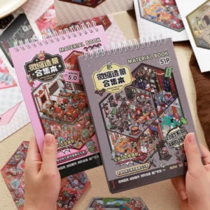 Horror Miniature Scene Sticker Book Sunshine Town 3D Cartoon DIY Educational Craft Decoration Stickers Notepad