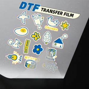 Hot/Cold Peel Single-Sided Matte PET DTF Transfer Film 99% Transfer Rate for Clothing Fabric Bags Gloves Heat Transfer Printing