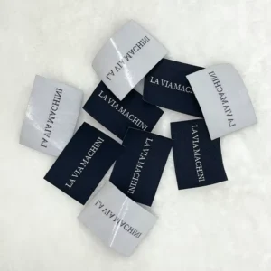 Hot Melt Adhesive Woven Clothing Labels Custom Logo Self-Adhesive Garment Tags
