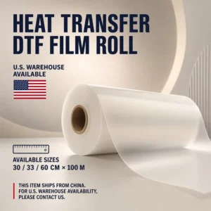 Hot Peel DTF Film 75U Thickness Roll Scratch Resistant Matte Transfer Roll for DTF Printing Machine