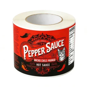 Hot Sauce Glass Bottle High-Gloss Waterproof Labels for Spicy Food Products