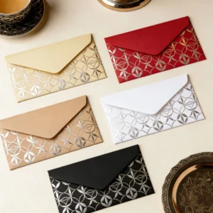 Hot-Stamped 150gsm Colored Envelopes with Vintage Pattern for Stationery Invitations