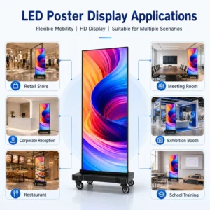 Indoor LED Poster Screen Digital Signage Display Stand HDR10 800cd Retail Window Display
