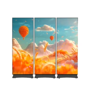 Indoor P1.5 GOB Folding Double-Sided Tri-Fold Full-Color LED Poster Display 500cd Brightness