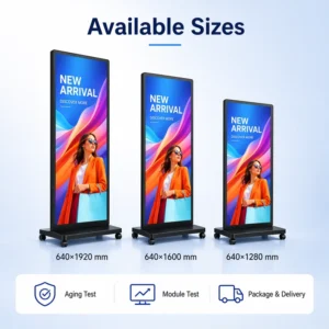 Indoor Portable LED Poster Screen Digital Signage Display for Retail Stores and Shopping Malls