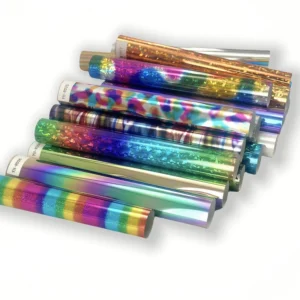 Iridescent Reflective Heat Transfer PU Film Rainbow Color Printing Transfer Sticker for Clothing Wash-Resistant