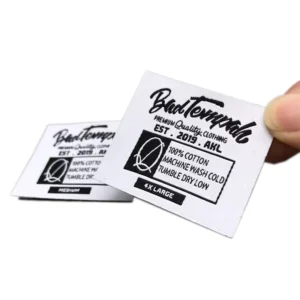 Iron-On Straight-Cut Woven Size Labels for Clothing