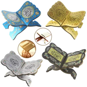 Islamic Muslim Eid Mubarak Wooden Foldable Eco-Friendly Stackable Tabletop Magazine Cooking Book Bible Quran Reading