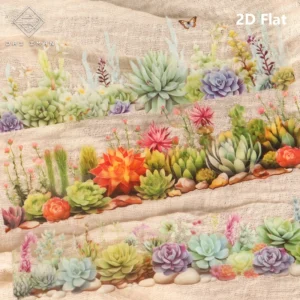 JAI IMAN 30sheets Large Size PET Transparent DIY Decorative Stickers Watercolor Succulent Borders Self adhesive Decal