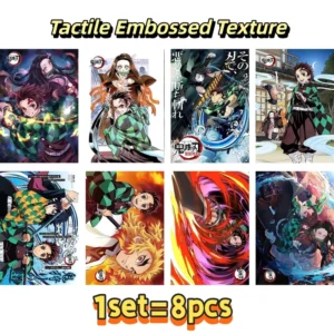 Japanese Anime Fantasy Warrior Poster Set of 8 16.5×11.4″ HD Offset Printed Posters with Tactile Embossed Texture
