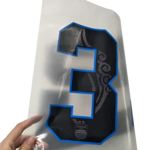Jersey Number Heat Transfer Printing Label PET Offset Screen Printing Custom Washable Clothing Label