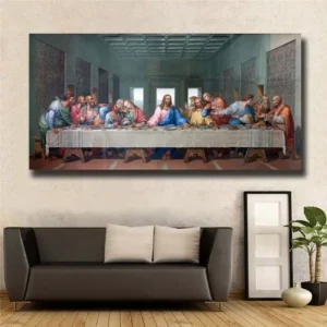 Jesus Christ Last Supper by Leonardo Da Vinci Canvas Print Wall Art Poster