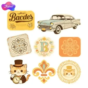 Journal Decoration Stickers Custom Retro Vinyl Die Cut Stickers Waterproof for Notebook Decorative Gift Stickers