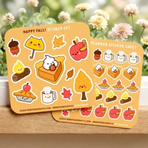 Kawaii Beach Fruit Ocean Character Self-Adhesive Sticker Sheets Waterproof Stickers for Journaling and Scrapbooking