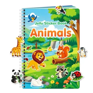 Kids Quiet Book with Washable Reusable Jelly Stickers, Multi-Scene Preschool Educational Book