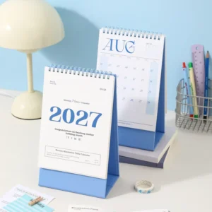 Korean Minimalist Monthly Desk Calendar Planner with Custom Logo