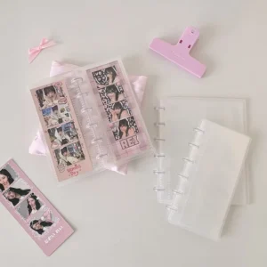 Korean-Style Mushroom Hole Photo Album for 4-Grid Photo Strips Student Idol Fan Photocard Album for Stickers and Strips
